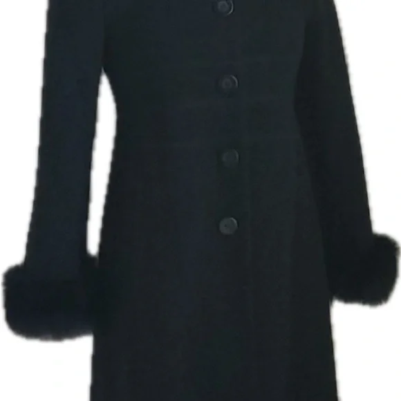 Marvin Richard’s Cashmere Wool Coat with Finnish Fox Fur Trimmed Hood and Cuffs